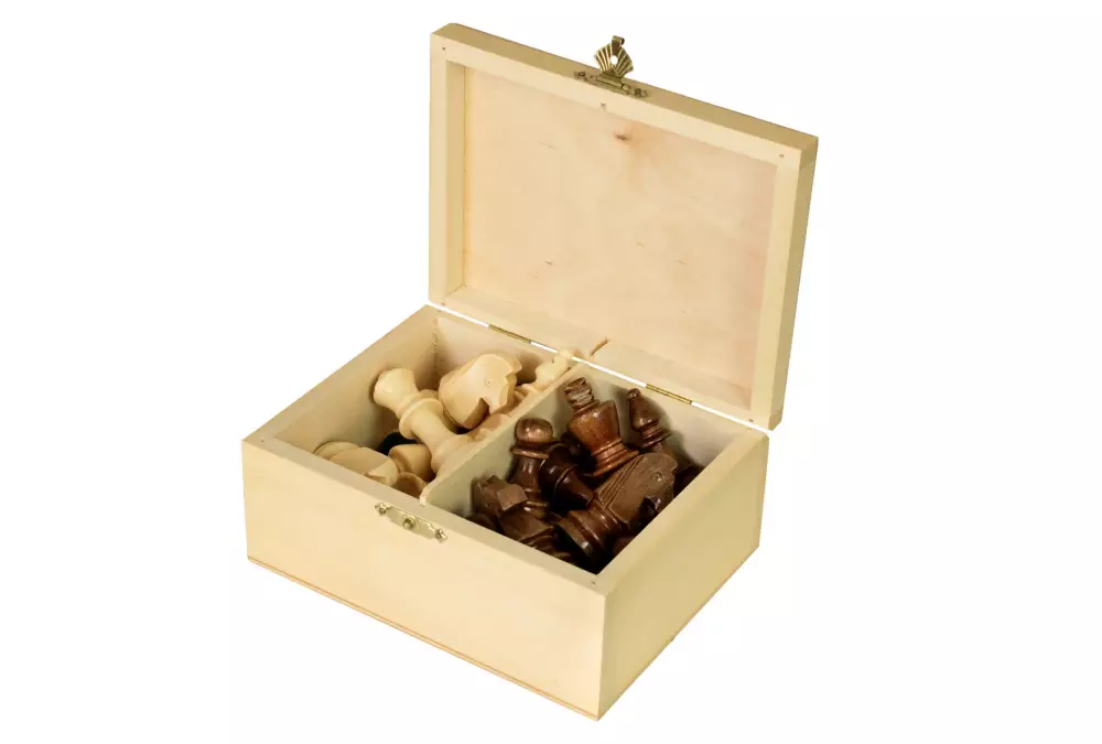 Figury szachowe Sunrise Staunton 4 (król 80 mm) w jasnym kuferku